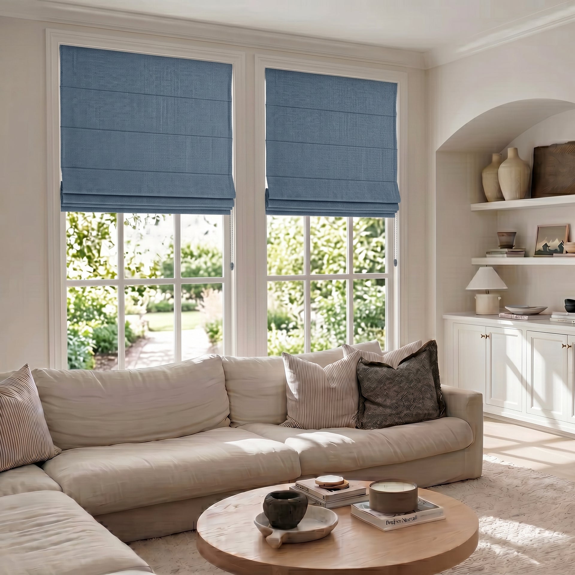 Chevron Custom Blackout Herringbone Roman Shades | USCurtains