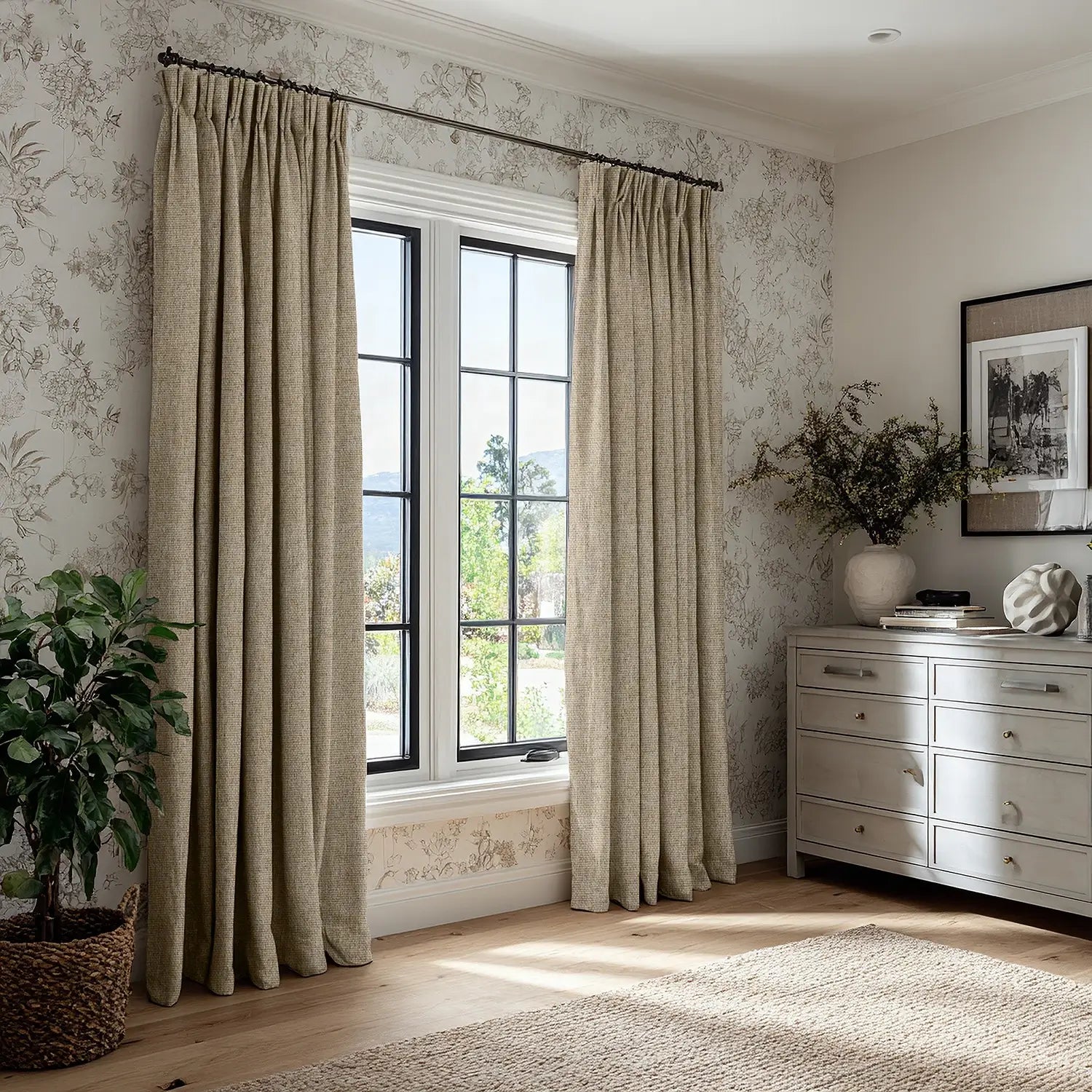 Aura Blackout Custom Linen Curtains