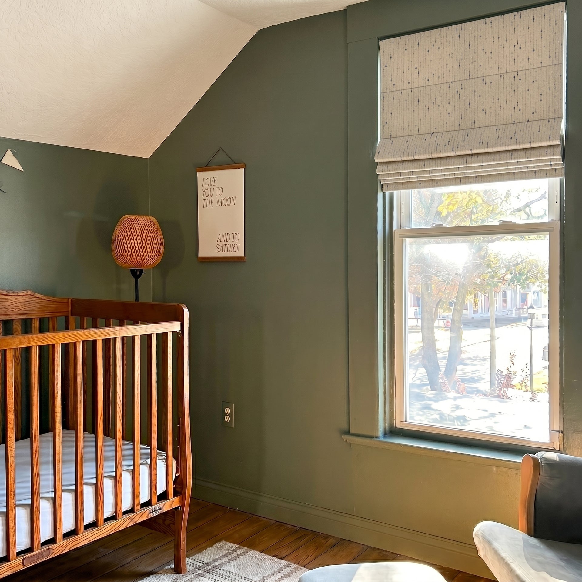 Meadow Custom Blackout Cotton Blend Roman Shades | USCurtains