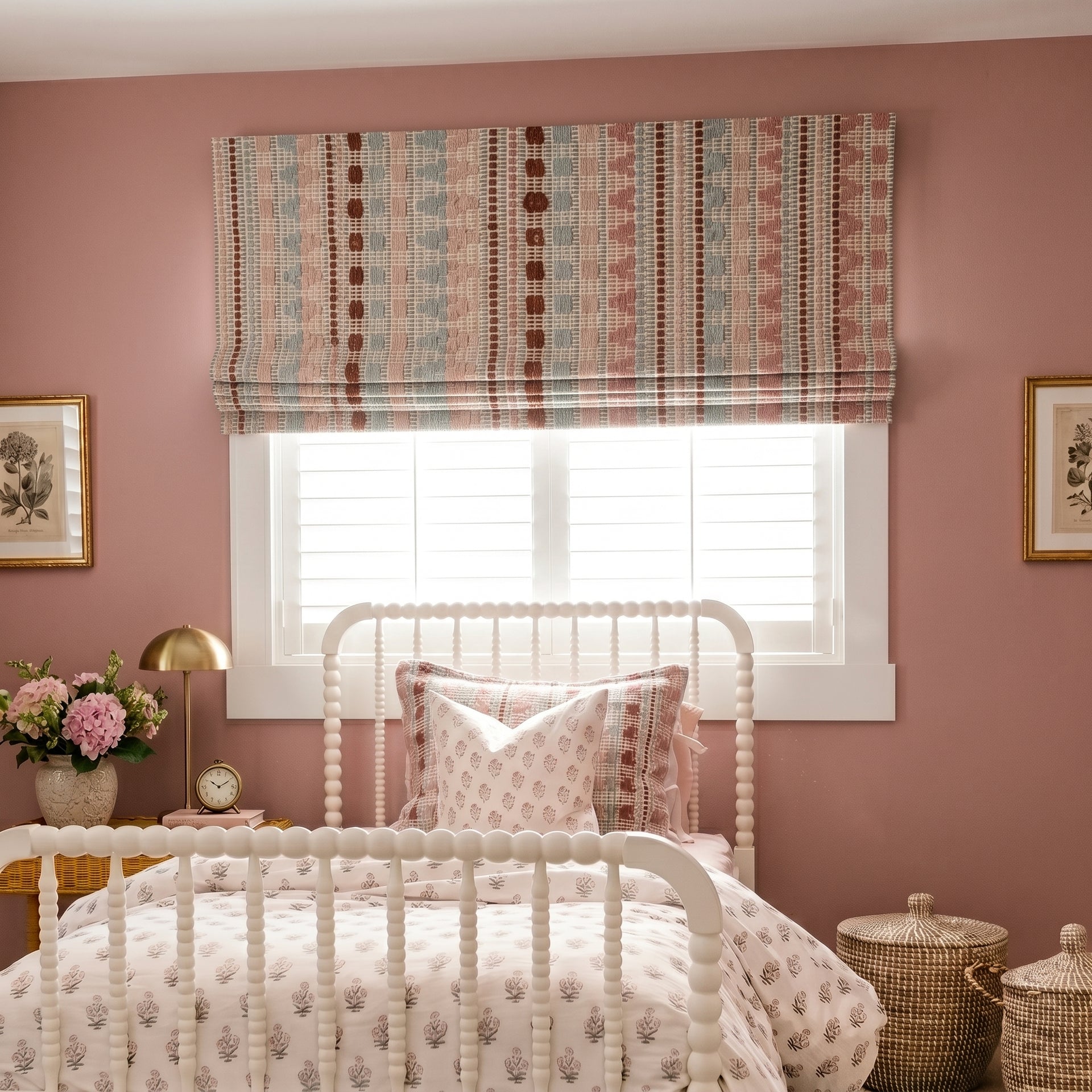 Meadow Custom Blackout Cotton Blend Roman Shades | USCurtains