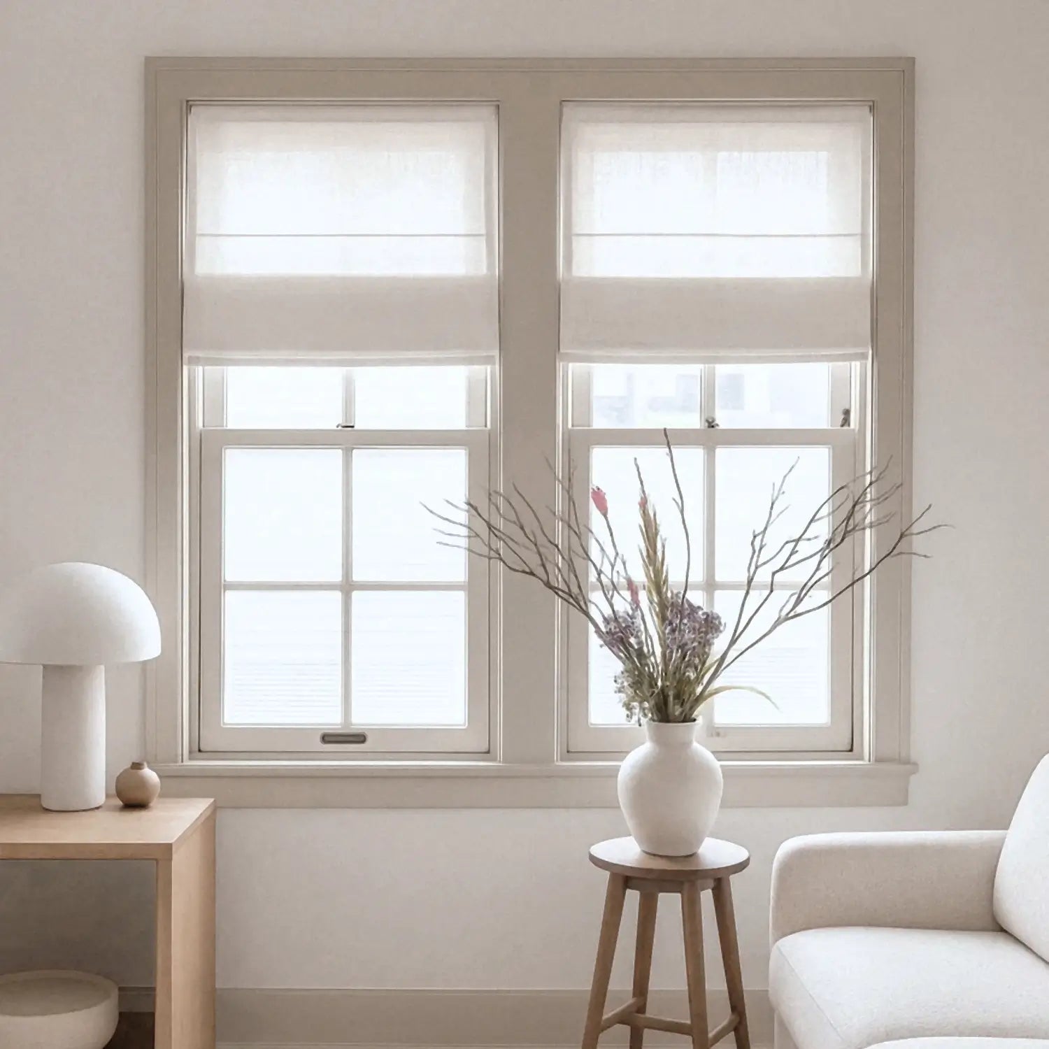 Breeze Custom 260gsm Blackout Roman Shades – Cordless & Corded Options