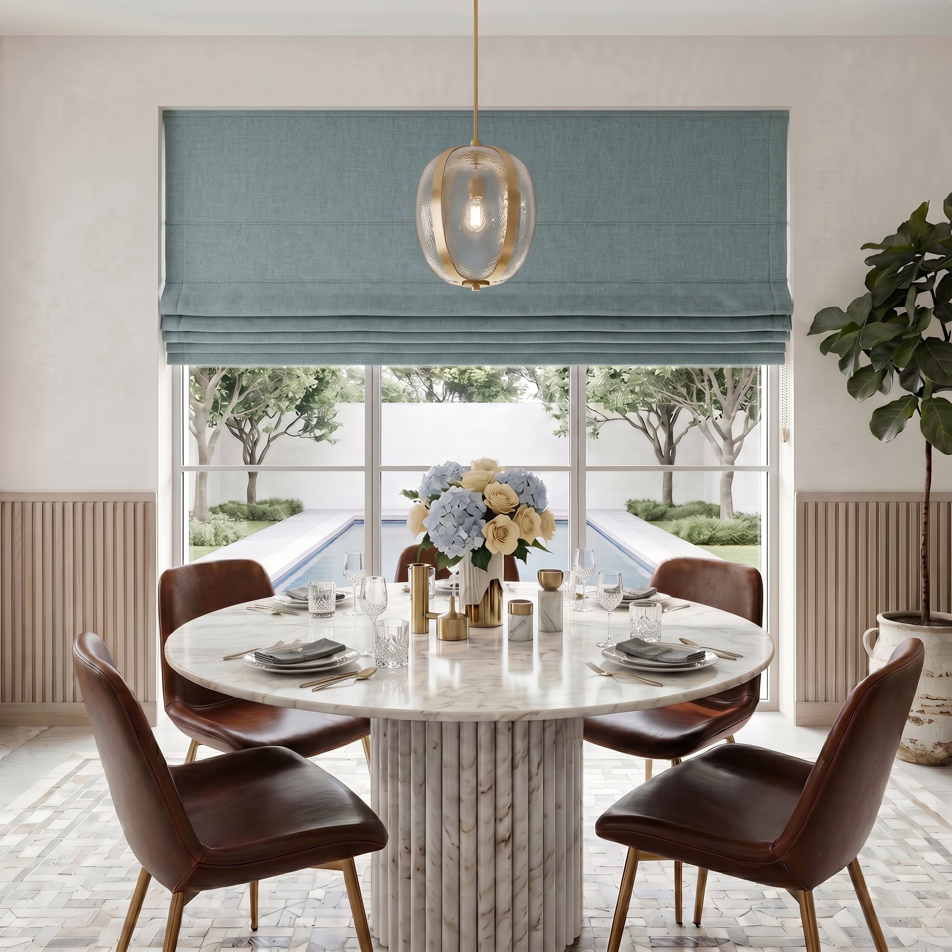 Luna Custom Blackout Roman Shades | USCurtains