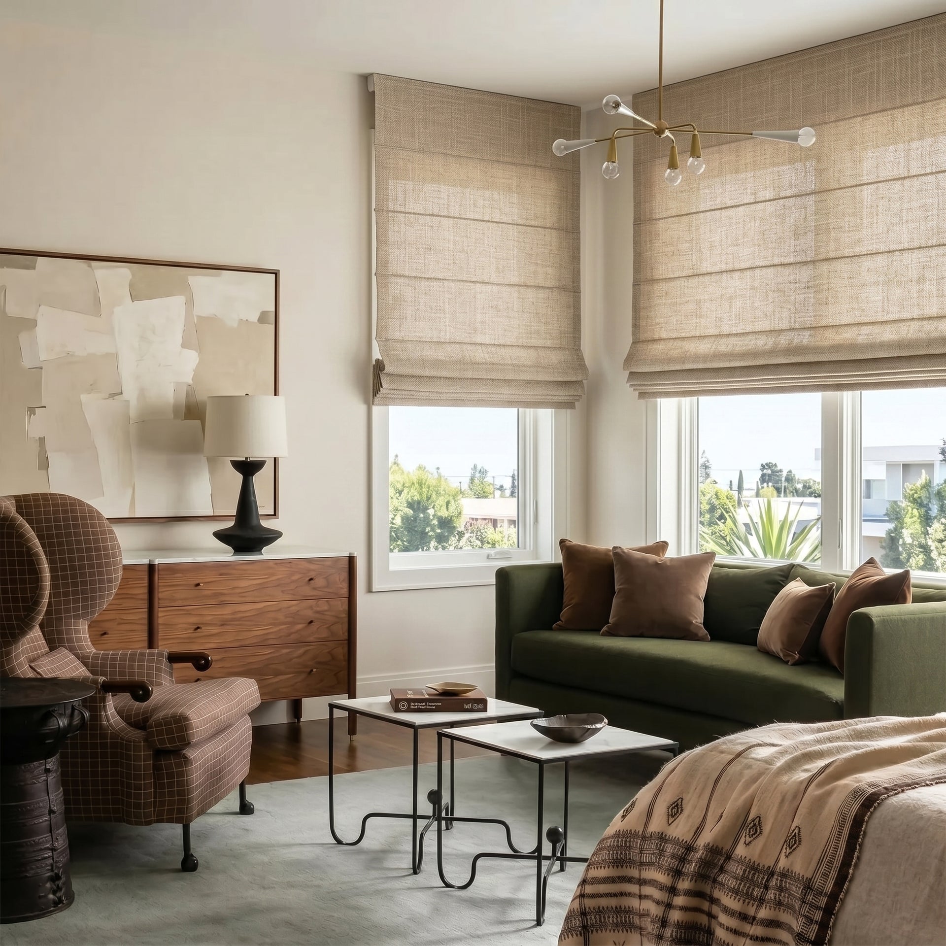 Willow Custom Light Filtering Linen Roman Shades | USCurtains